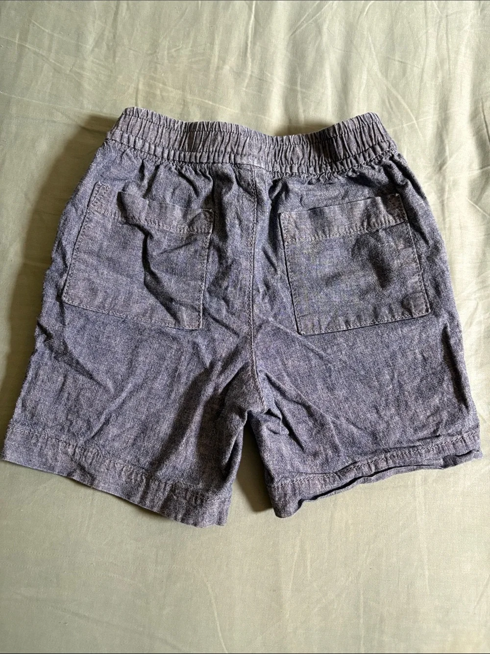GAP Boys Chambray Drawstring Shorts - Blue Heather